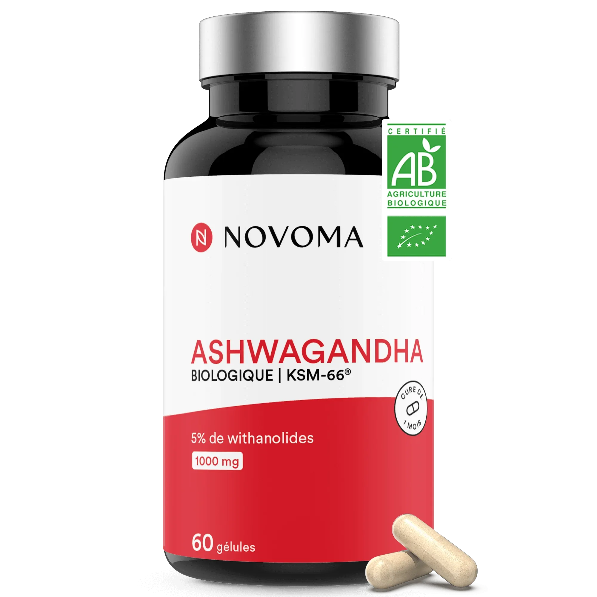 Flacon d'Ashwagandha Novoma KSM-66